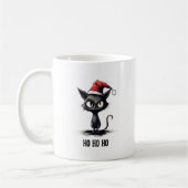 Ho Ho Ho Grappige Kat Kerstmis Koffiemok (Links)