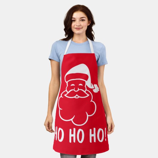 Ho Ho Ho grappige rode kerstman Schort (Gedragen)