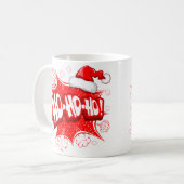Ho Ho Ho grappige santa die rood wit lacht Koffiemok (Voorkant links)
