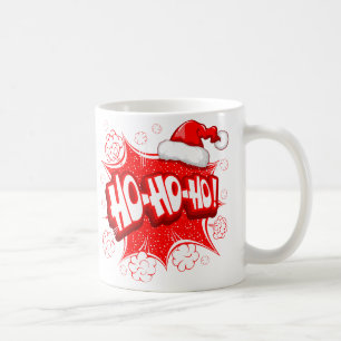 Ho Ho Ho grappige santa die rood wit lacht Koffiemok