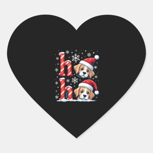 Ho Ho Ho Great Pyrenees Dog Lover Christmas Santa  Hart Sticker (Voorkant)