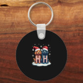 Ho Ho Ho Great Pyrenees Dog Lover Christmas Santa Sleutelhanger (Voorkant)