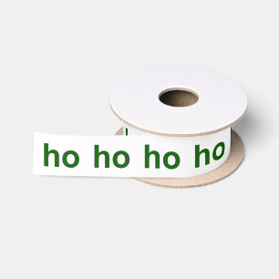 Ho-Ho-Ho Green en White Satijnen Lint