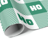 Ho Ho Ho Green White Chic Christmas Buffalo Plaid Cadeaupapier (Rol Hoek)