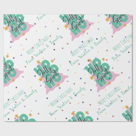 Ho Ho Ho Green zakelijk kerstcadeau Cadeaupapier (Vlak)