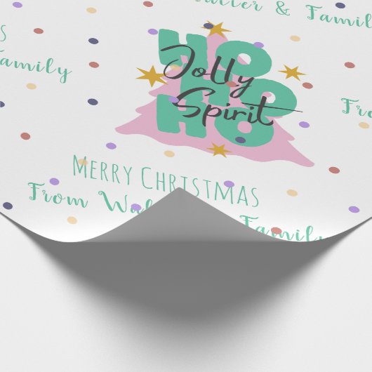 Ho Ho Ho Green zakelijk kerstcadeau Cadeaupapier (Hoek)