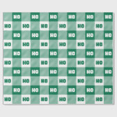 Ho Ho Ho Groen Wit Chic Kerstmis Buffalo Plaid Cadeaupapier (Vlak)