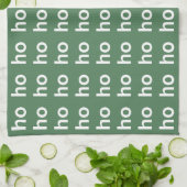 Ho-Ho-Ho Groene Kerst Theedoek (Gevouwen)