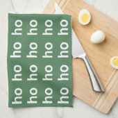 Ho-Ho-Ho Groene Kerst Theedoek (Quarter Fold)