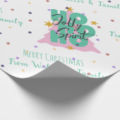 Ho Ho Ho groene zakelijke kerstcadeau Cadeaupapier (Hoek)