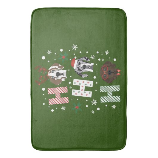 Ho Ho Ho Groot Deen Vrolijk Kerstfeest Badmat (Voorkant Verticaal)