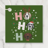 Ho Ho Ho Groot Deen Vrolijk Kerstfeest Bedankjes Labels (Voorkant)