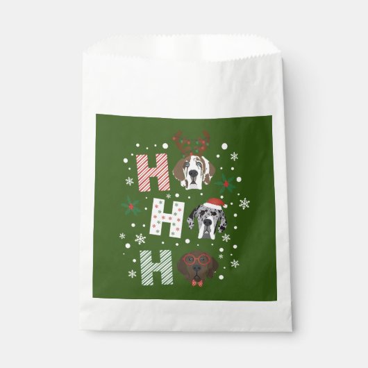 Ho Ho Ho Groot Deen Vrolijk Kerstfeest Bedankzakje (Voorkant)