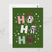 Ho Ho Ho Groot Deen Vrolijk Kerstfeest Briefkaart (Voorkant / Achterkant)