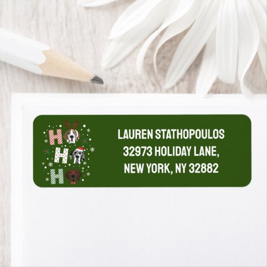 Ho Ho Ho Groot Deen Vrolijk Kerstfeest Etiket (Insitu)