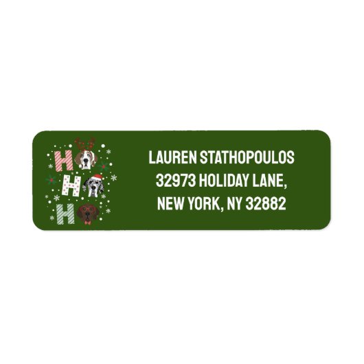 Ho Ho Ho Groot Deen Vrolijk Kerstfeest Etiket (Voorkant)