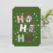 Ho Ho Ho Groot Deen Vrolijk Kerstfeest Kaart (Staand voorkant)