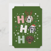 Ho Ho Ho Groot Deen Vrolijk Kerstfeest Kaart (Voorkant)