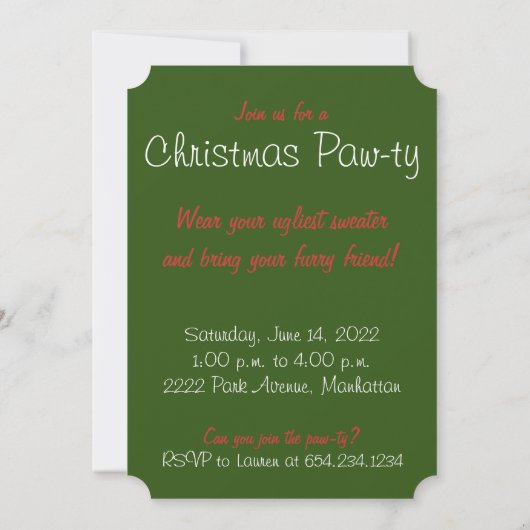 Ho Ho Ho Groot Deen Vrolijk Kerstfeest Kaart (Achterkant)