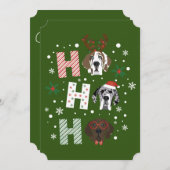 Ho Ho Ho Groot Deen Vrolijk Kerstfeest Kaart (Voorkant / Achterkant)