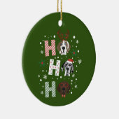 Ho Ho Ho Groot Deen Vrolijk Kerstfeest Keramisch Ornament (Rechts)