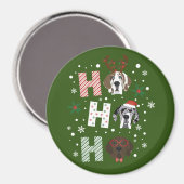 Ho Ho Ho Groot Deen Vrolijk Kerstfeest Magneet (Voorkant / Achterkant)