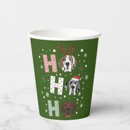 Ho Ho Ho Groot Deen Vrolijk Kerstfeest Papieren Bekers