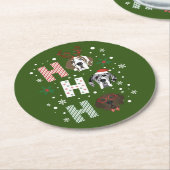Ho Ho Ho Groot Deen Vrolijk Kerstfeest Ronde Kartonnen Onderzetter (Gebogen)