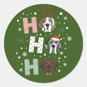 Ho Ho Ho Groot Deen Vrolijk Kerstfeest Ronde Sticker