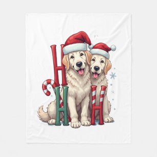Ho Ho Ho Grote Pyreneeën Hond Liefhebber Kerstmis Fleece Deken
