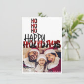 HO HO HO Grunge Pset Holiday met kerstkaart Kaart (Staand voorkant)