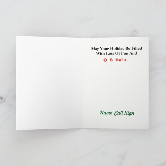 Ho! Ho! Ho! Ham Radio Christmas Kaart (Binnen)