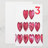 Ho Ho Ho Harten: Whimsical Kerstliefde Tekst Hol Briefpapier (Voorkant / Achterkant)