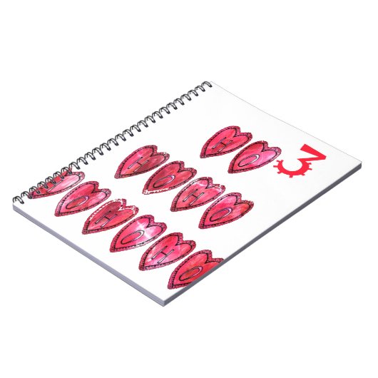 Ho Ho Ho Harten: Wispelturige Kerstliefdestekst Ho Notitieboek (Linkerzijde)