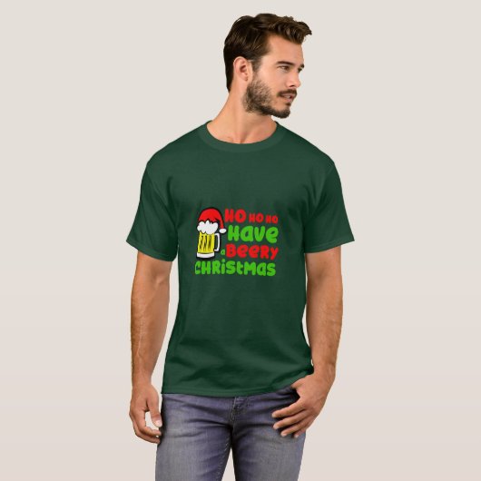Ho Ho Ho heeft een feestkerst T-shirt (Voorkant volledig)
