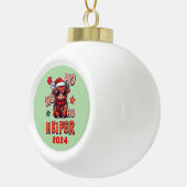 Ho Ho Ho Heifer Keramische Bal Ornament (Rechts)