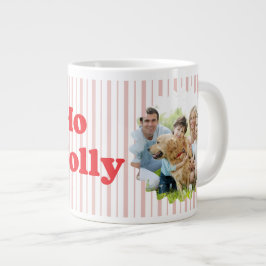Ho Ho Ho Heilige Joolse Kerst Gestreept Grote Koffiekop