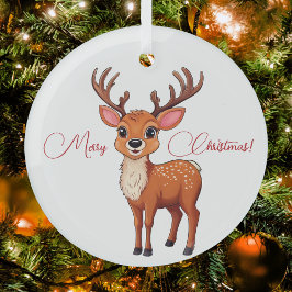 Ho-Ho-Ho! Het is een rendier ! Glas Ornament