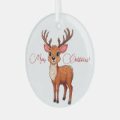 Ho-Ho-Ho! Het is een rendier ! Glas Ornament (Voorkant links)