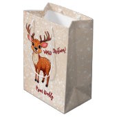 Ho-ho-ho! Het is een rendier Medium Cadeauzakje (Achterkant Gekanteld)