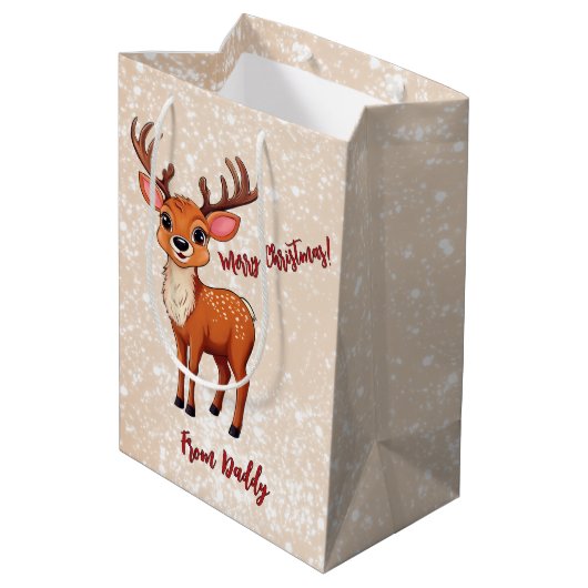 Ho-ho-ho! Het is een rendier Medium Cadeauzakje (Achterkant Gekanteld)