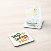 HO HO HO HO+Christmas Pudding, Snoep, Sneeuwvlok Bier Onderzetter (Rechterzijde)