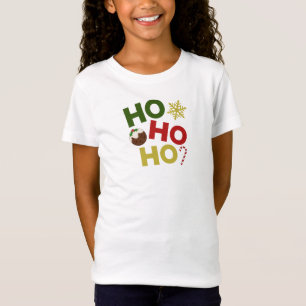 HO HO HO HO+Christmas Pudding, Snoep, Sneeuwvlok T-shirt