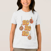 Ho Ho Ho Ho - Groovy Kerstfeest Tri-Blend Shirt (Voorkant)