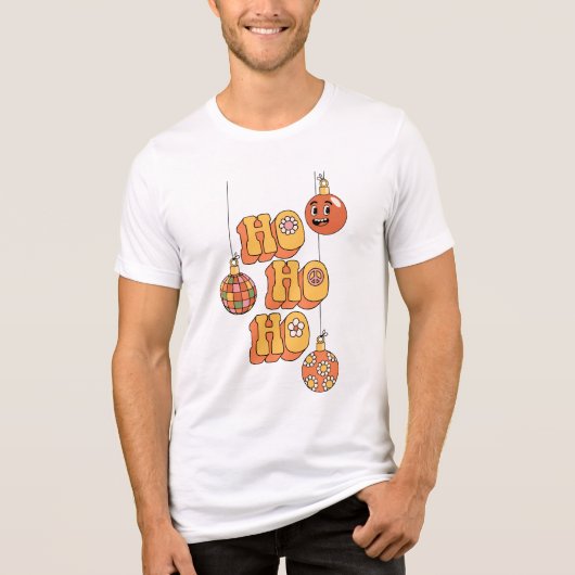 Ho Ho Ho Ho - Groovy Kerstfeest Tri-Blend Shirt (Voorkant)
