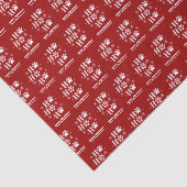 "Ho Ho Ho Ho" Hondenpoot Drukt Patroon Kerstmis Tissuepapier (Detail)