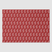 "Ho Ho Ho Ho" Hondenpoot Drukt Patroon Kerstmis Tissuepapier (Voorkant)