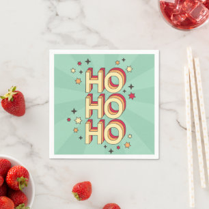 Ho ho ho ho kerst seizoensgebonden tekst en sterre servet