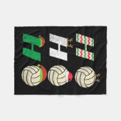 Ho Ho Ho Ho - Kerst Volleybal Team Speler Enthus Fleece Deken (Voorkant (Horizontaal))