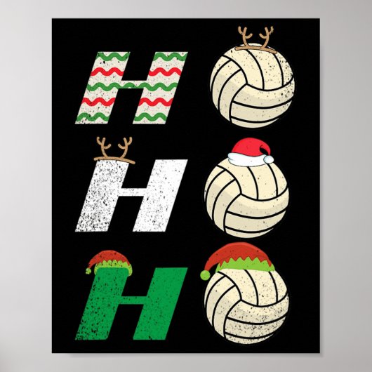 Ho Ho Ho Ho - Kerst Volleybal Team Speler Enthus Poster (Voorkant)